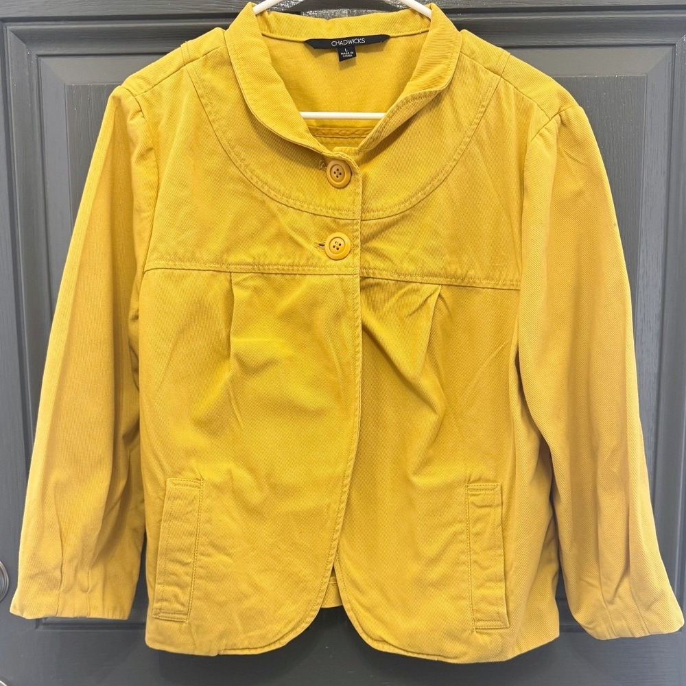 Y2K 90s Chadwicks of Boston Yellow Swing Jacket Indie Sleaze Retro Large